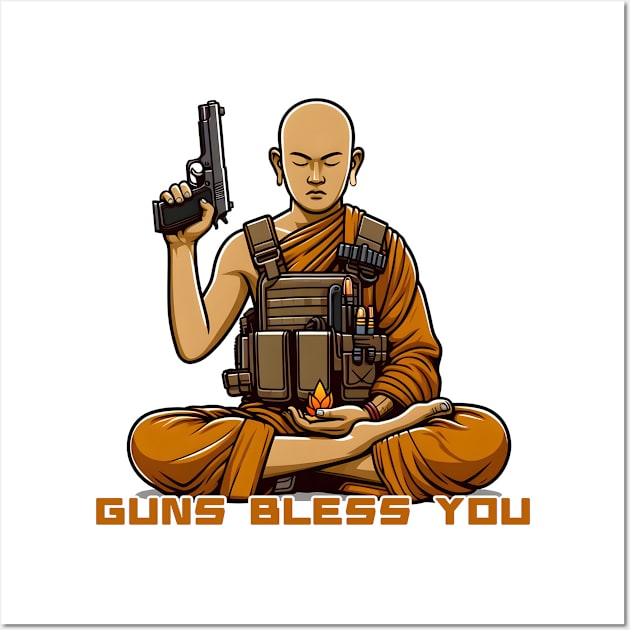 Gun Bless You Wall Art by Rawlifegraphic